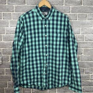 Express Men's XL Green Plaid Long Sleeve Button-Up Shirt